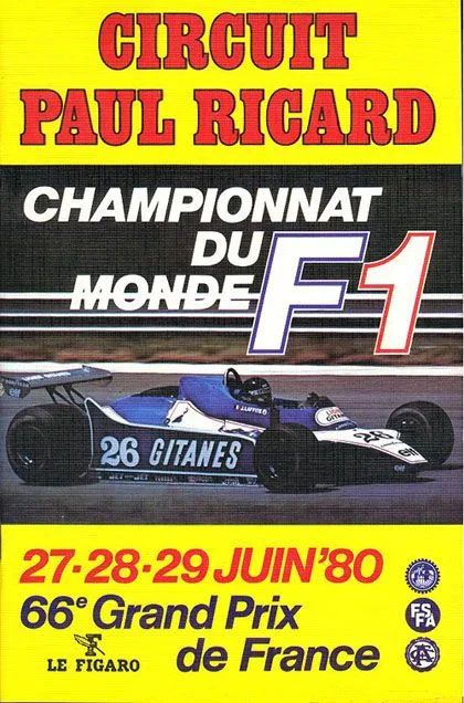 1/ Réalisation personnelle du Programme officiel du GP de France F1 de 1980 : 52 articles + 112 de mes photos en 92 pages quadrichromie (j'avais 28 ans)
